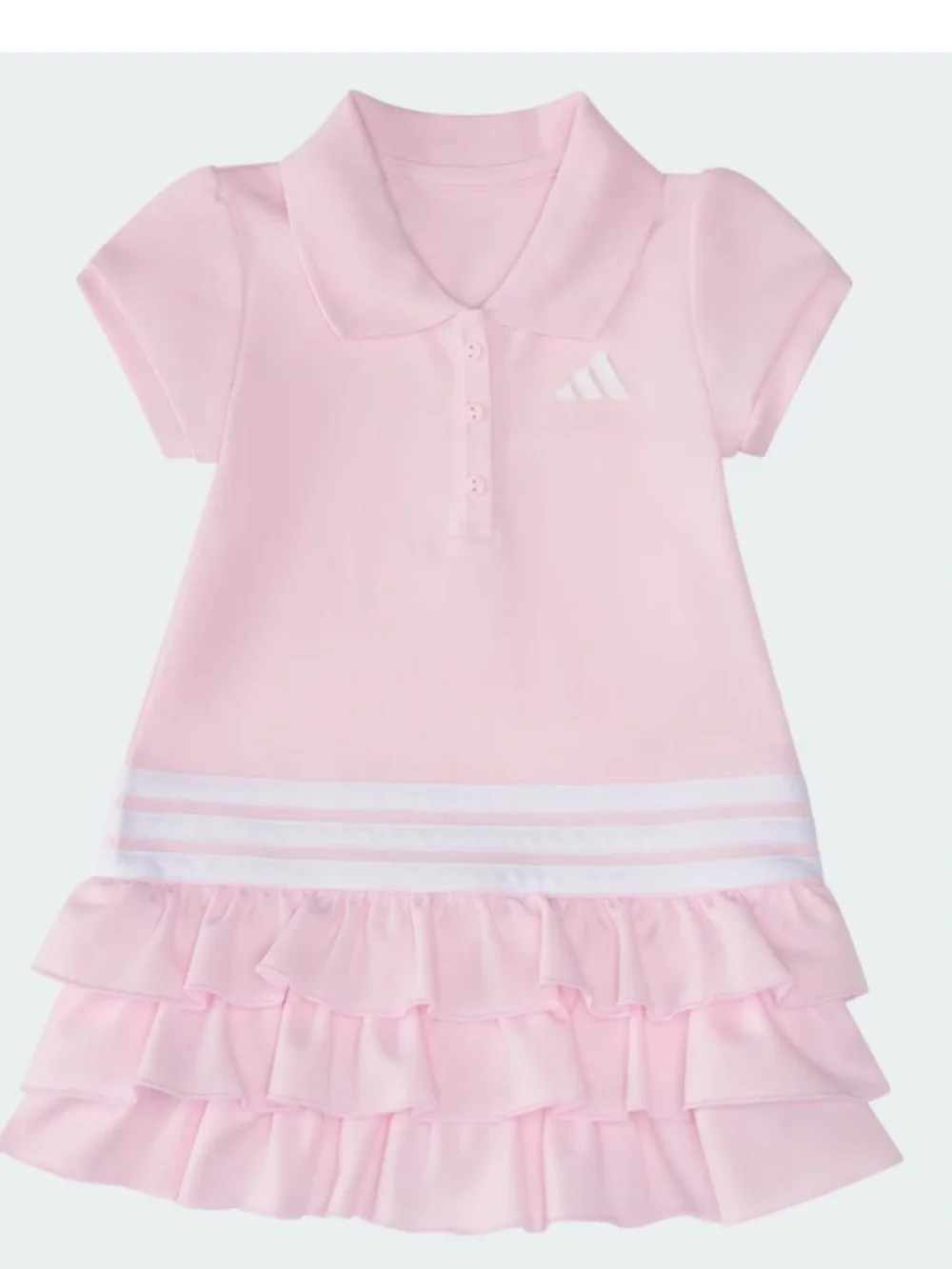 Adidas Short Sleeve Ruffle Polo Dress Pink Size 18 Months